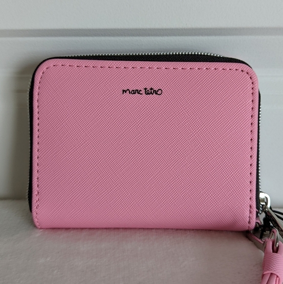 marc tetro Yorkie Wallet Wristlet Zip Around PVC Saffiano Pink Gift Boxed NWT - Picture 6 of 12